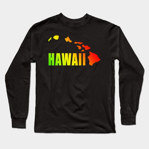 Hawaiian Islands (vintage distressed look) Long Sleeve T-Shirt by robotface